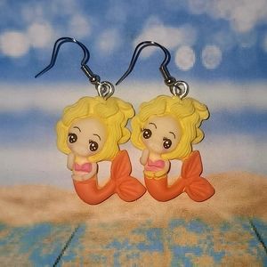 HM CUTE MERMAID EARRINGS YLW/ORANGE